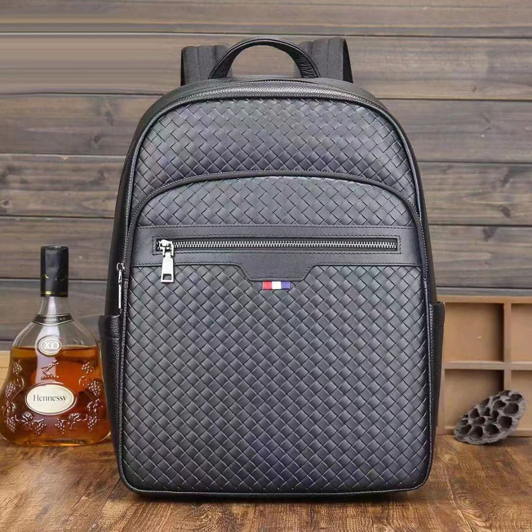 Woven Leather Backpack